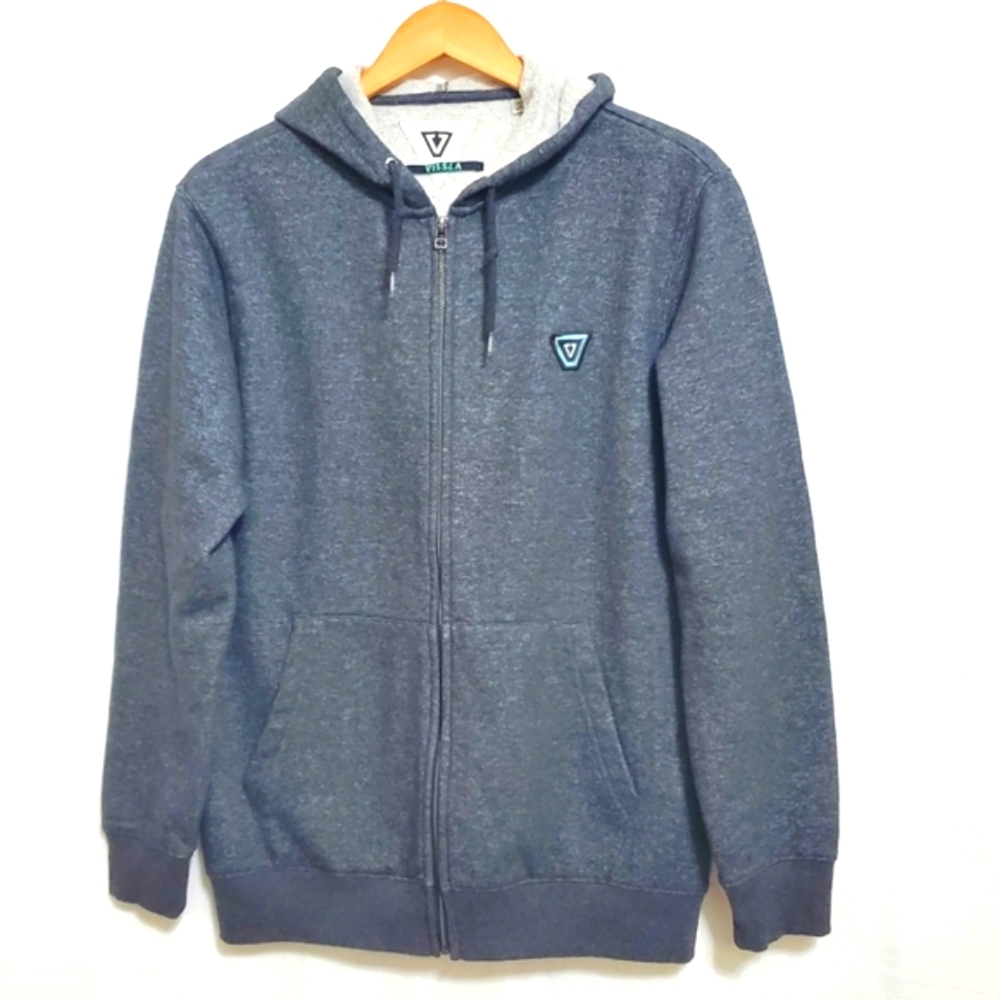 Vissla Full Zip Hoodie Marled Gray Mens Medium